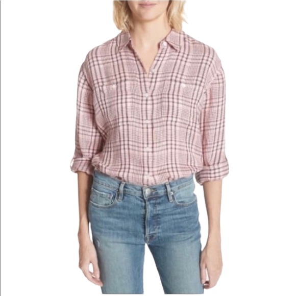 Joie Tops - Joie Lidelle Linen Plaid Button Down